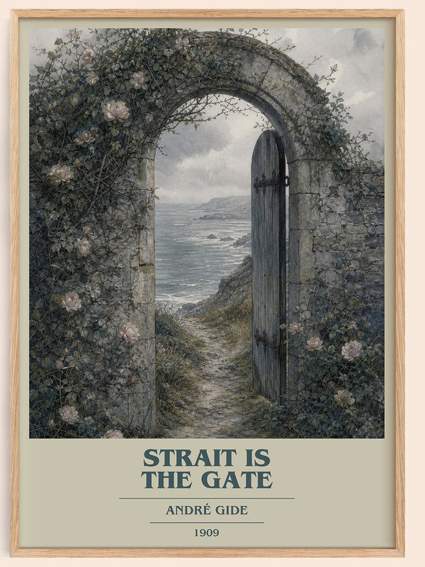Strait is the Gate book cover book poster by André Gide – framed literary art print