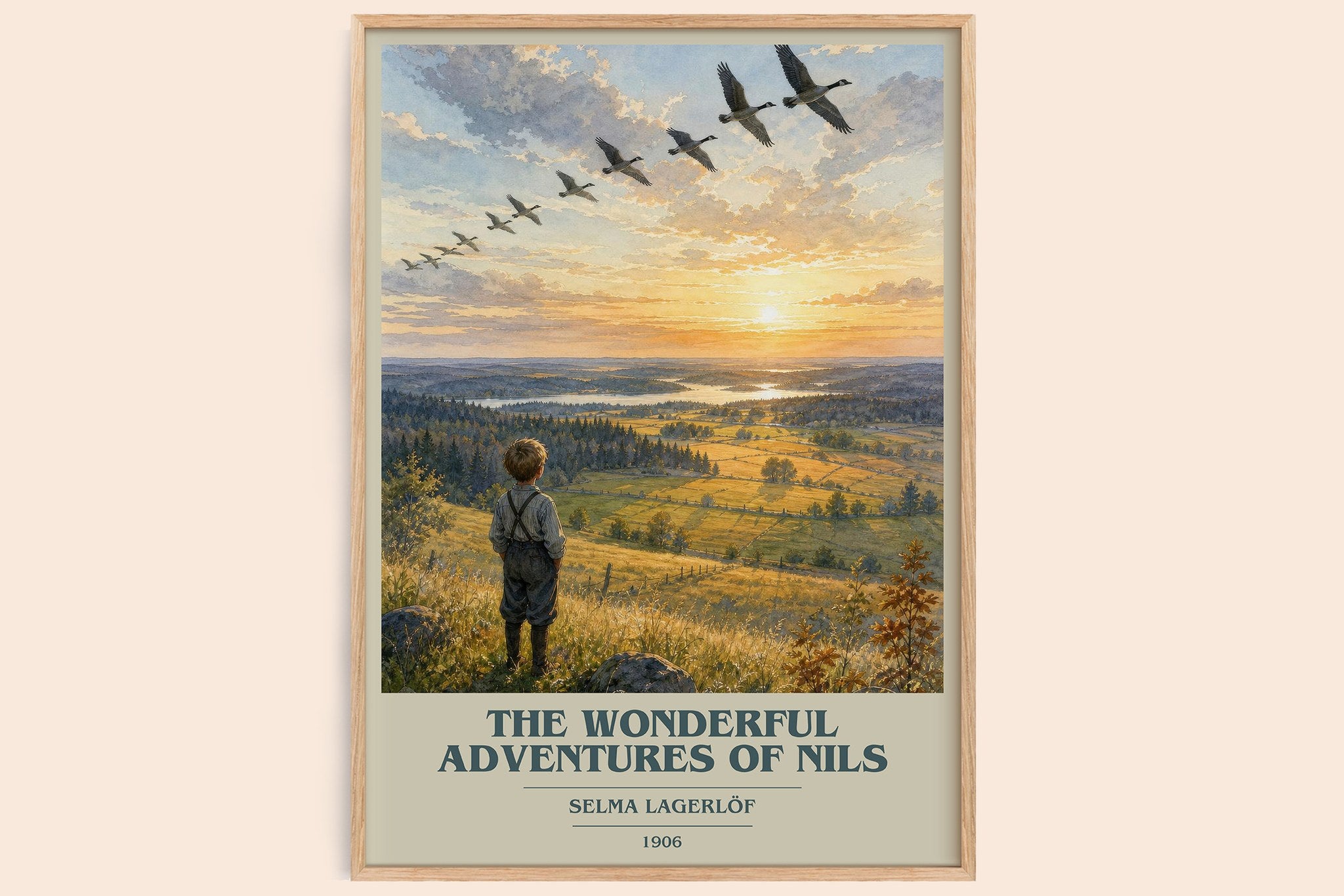 The Wonderful Adventures of Nils Book Cover Poster by Selma Lagerlöf
