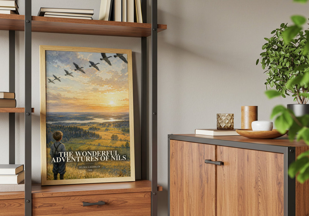 The Wonderful Adventures of Nils book watercolour illustration paper finish options – matte satin gloss