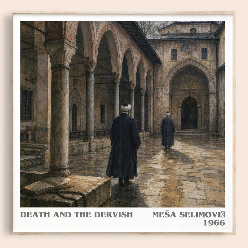 Death and the Dervish literary book poster by Meša Selimović – framed literary art print