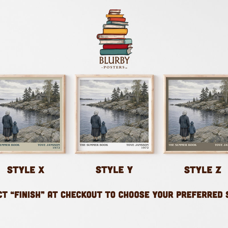 The Summer Book literary print in frame leaning in hallway – literary fiction wall art