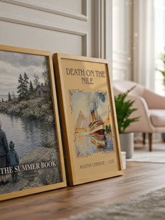 The Summer Book watercolour print framed by window – literary home decor