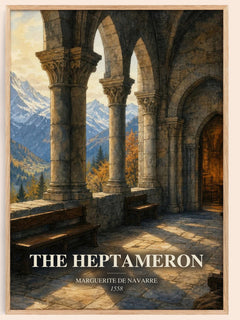 The Heptameron watercolour book poster by Marguerite de Navarre – framed literary art print