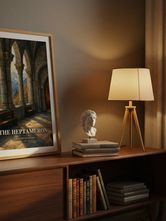 The Heptameron watercolour print on bookshelf – Marguerite de Navarre fan gift