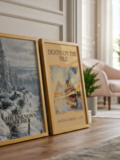 The Unknown Soldier watercolour print framed by window – literary home decor