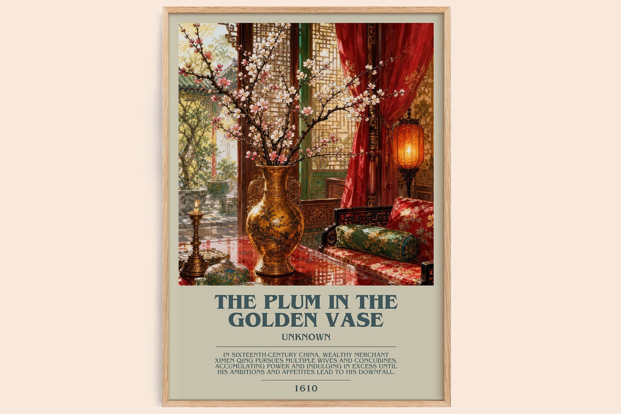 The Plum in the Golden Vase Bookish Wall Art by Unknown