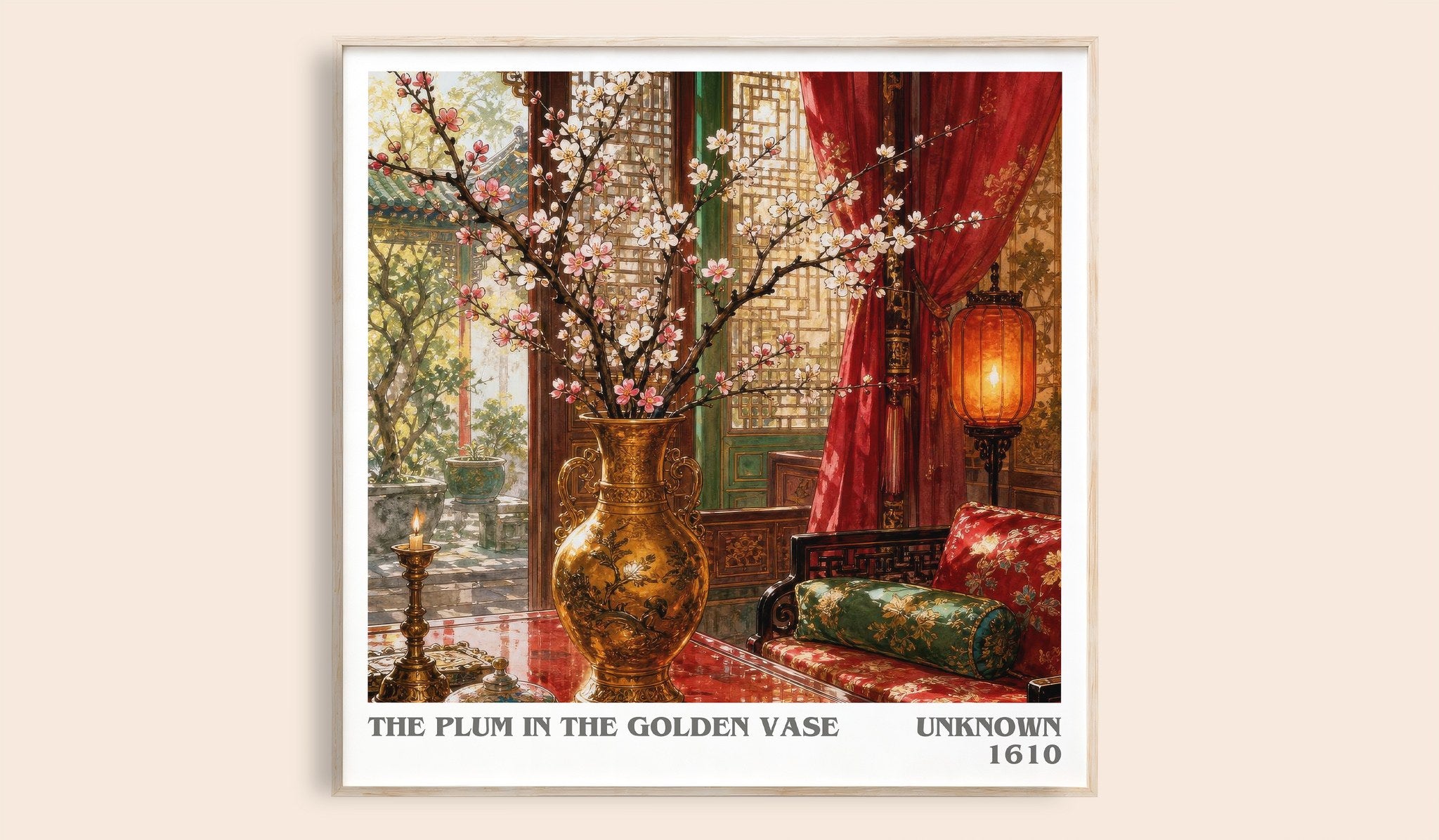 The Plum in the Golden Vase Literary Art Print by Unknown