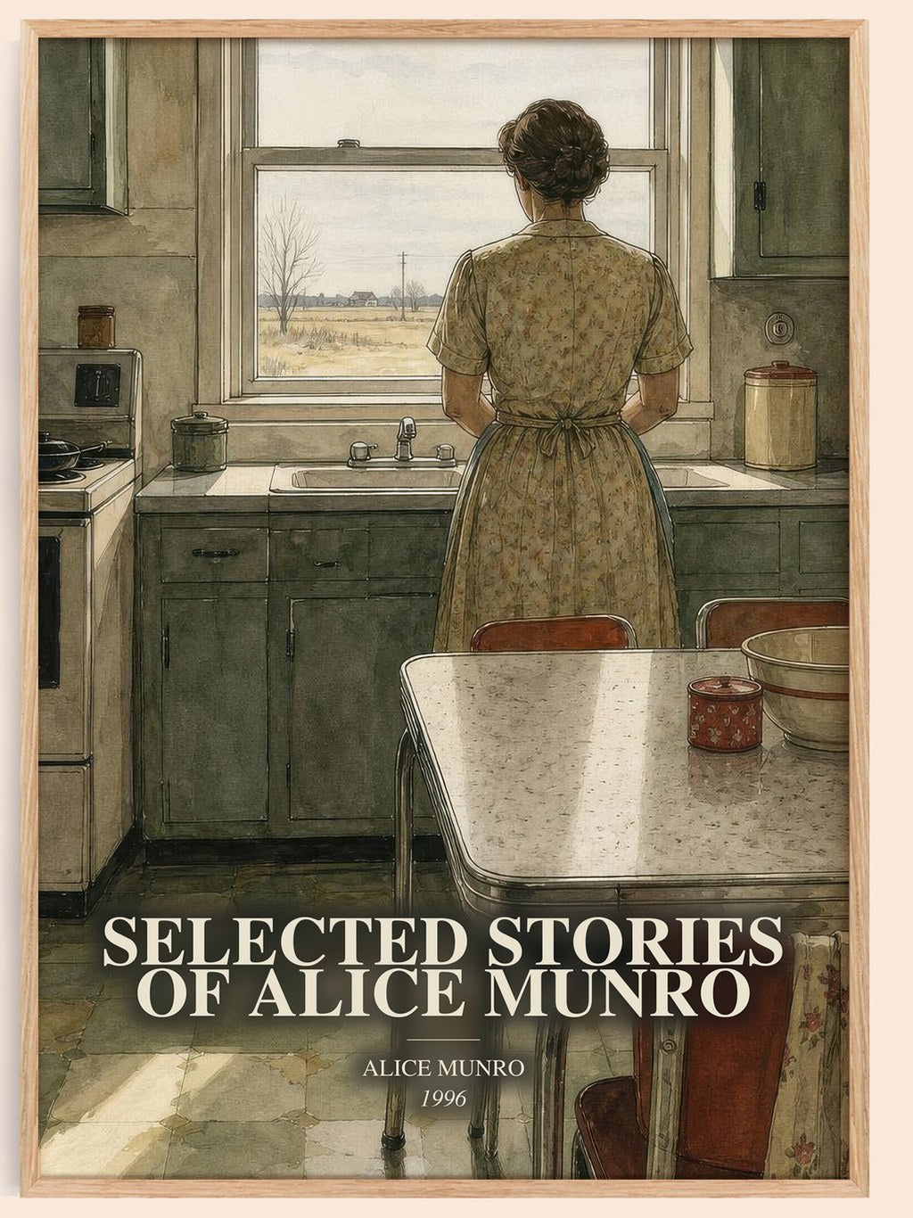 Selected Stories of Alice Munro watercolour book poster by Alice Munro – framed literary art print
