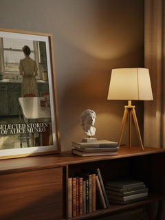 Selected Stories of Alice Munro watercolour print on bookshelf – Alice Munro fan gift