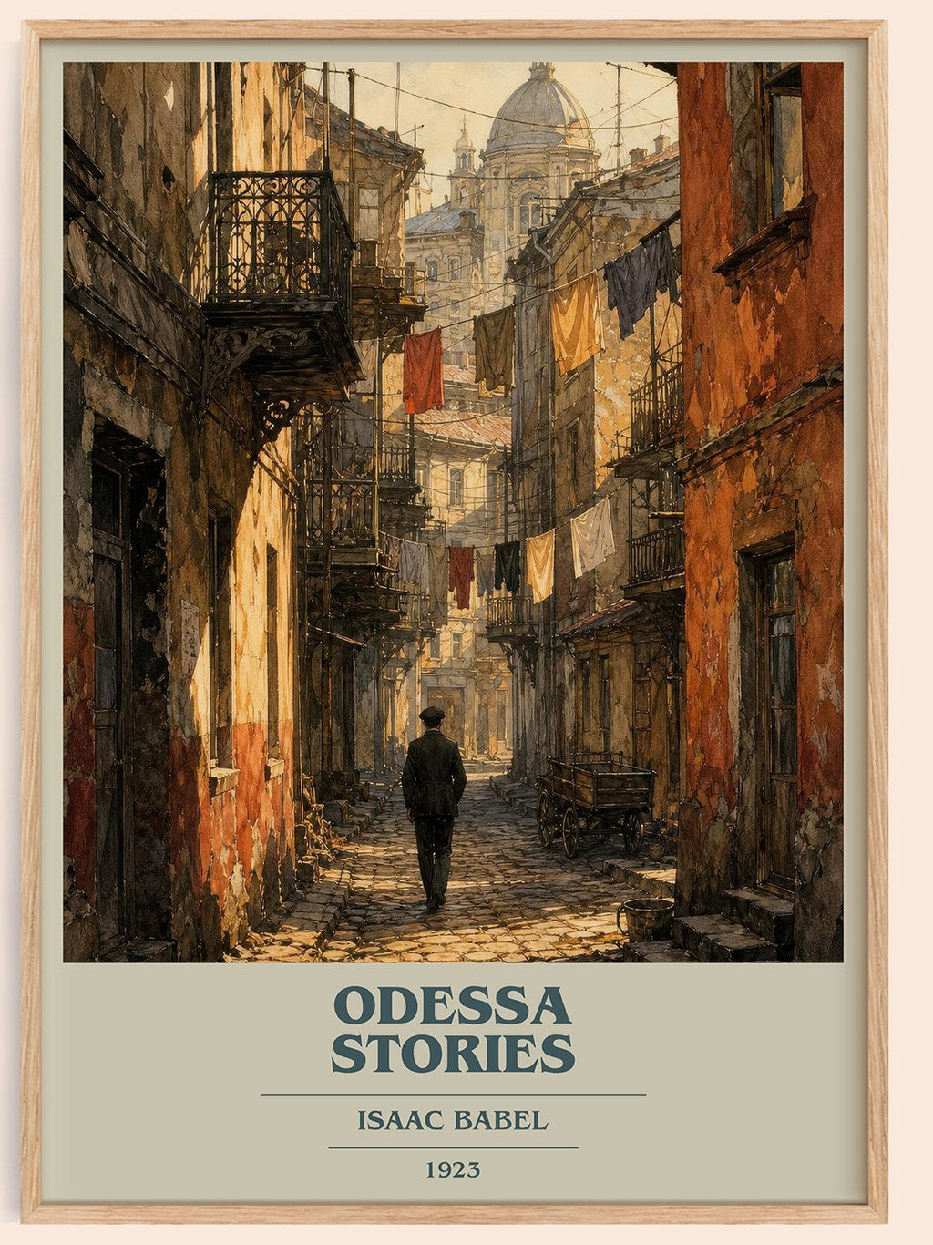 Odessa Stories book cover book poster by Isaac Babel – framed literary art print