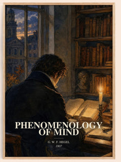 Phenomenology of Mind watercolour book poster by G. W. F. Hegel – framed literary art print