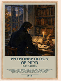 Phenomenology of Mind bookish book poster by G. W. F. Hegel – framed literary art print