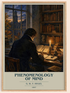 Phenomenology of Mind book cover book poster by G. W. F. Hegel – framed literary art print
