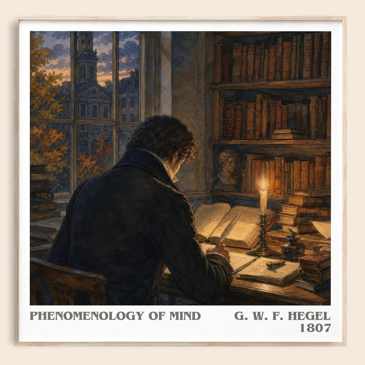 Phenomenology of Mind literary book poster by G. W. F. Hegel – framed literary art print