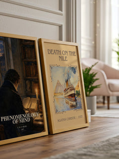 Phenomenology of Mind watercolour print framed by window – literary home decor