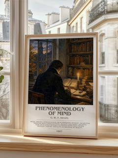 Phenomenology of Mind bookish print in frame leaning in hallway – philosophy wall art