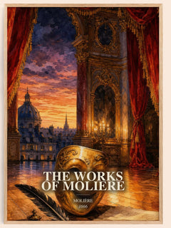 The Works of Moliere watercolour book poster by Molière – framed literary art print