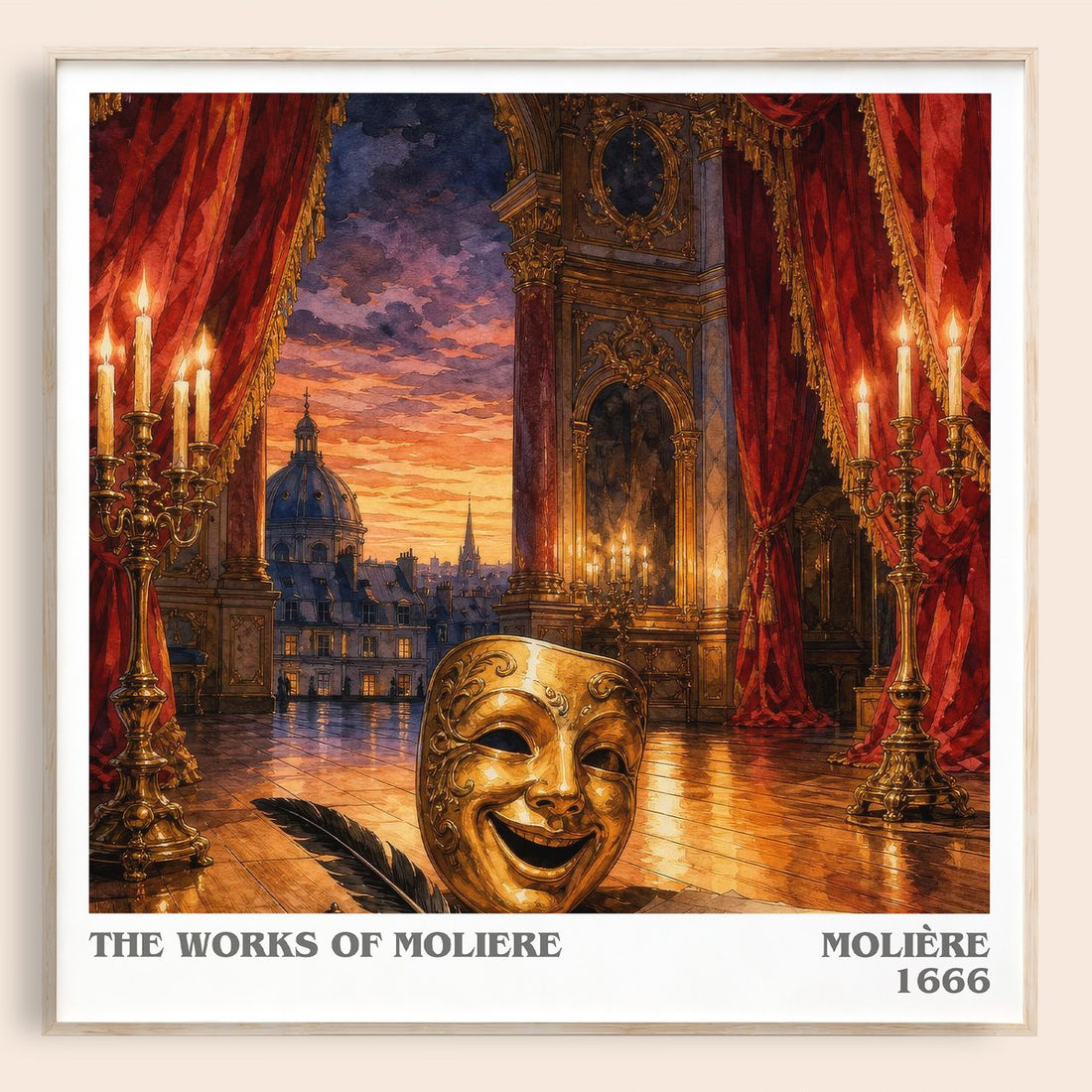 The Works of Moliere literary book poster by Molière – framed literary art print