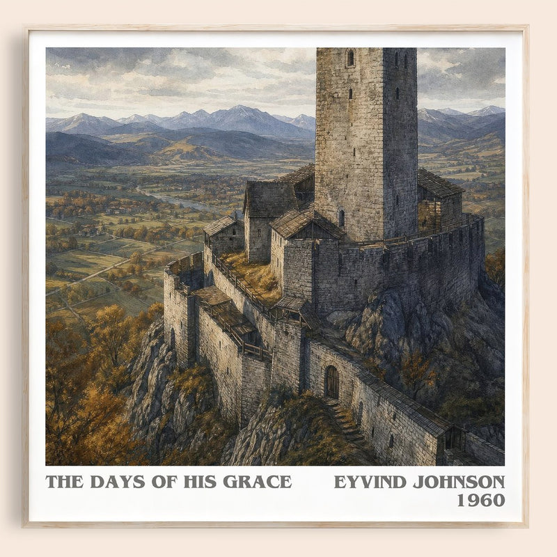 The Days of His Grace literary book poster by Eyvind Johnson – framed literary art print