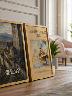 The Days of His Grace watercolour print framed by window – literary home decor
