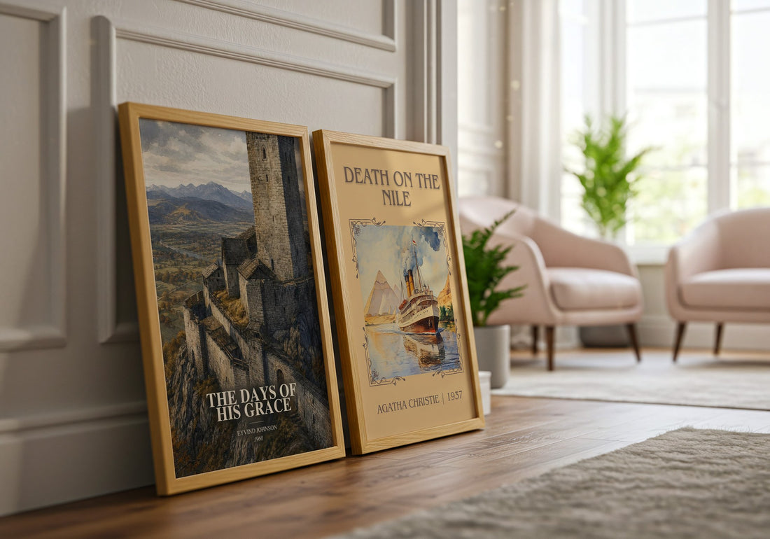 The Days of His Grace watercolour print framed by window – literary home decor