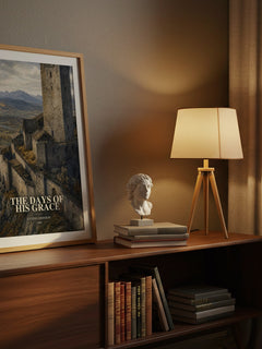 The Days of His Grace watercolour print on bookshelf – Eyvind Johnson fan gift