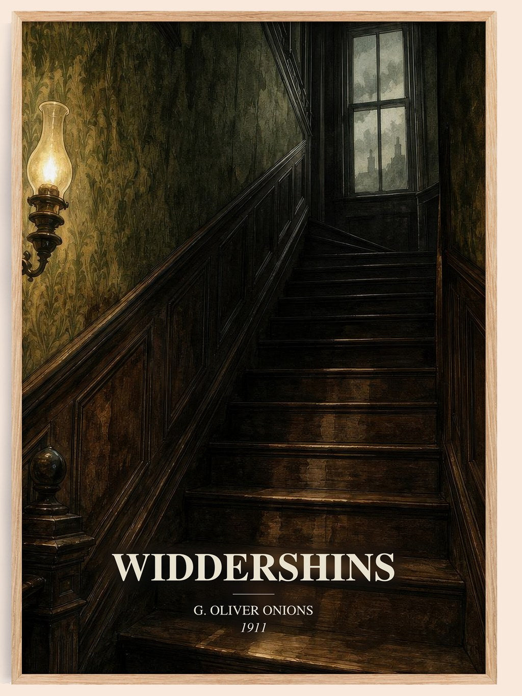 Widdershins watercolour book poster by G. Oliver Onions – framed literary art print