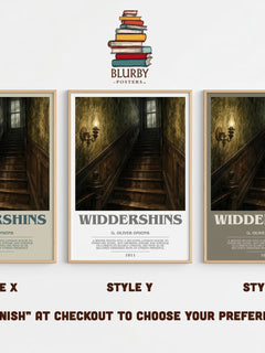 Widdershins Bookish Wall Art by G. Oliver Onions – Style X, Y and Z side by side – choose your finish