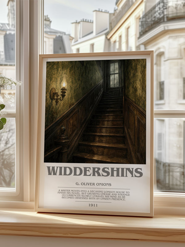 Widdershins Bookish Wall Art by G. Oliver Onions – framed print by a bright window