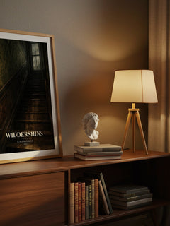 Widdershins watercolour print on bookshelf – G. Oliver Onions fan gift