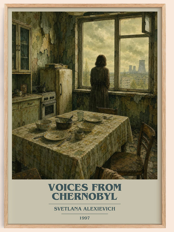 Voices from Chernobyl book cover book poster by Svetlana Alexievich – framed literary art print