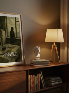 Voices from Chernobyl watercolour print on bookshelf – Svetlana Alexievich fan gift
