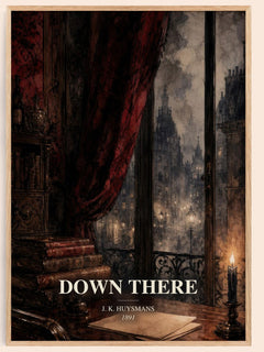 Down There watercolour book poster by J. K. Huysmans – framed literary art print