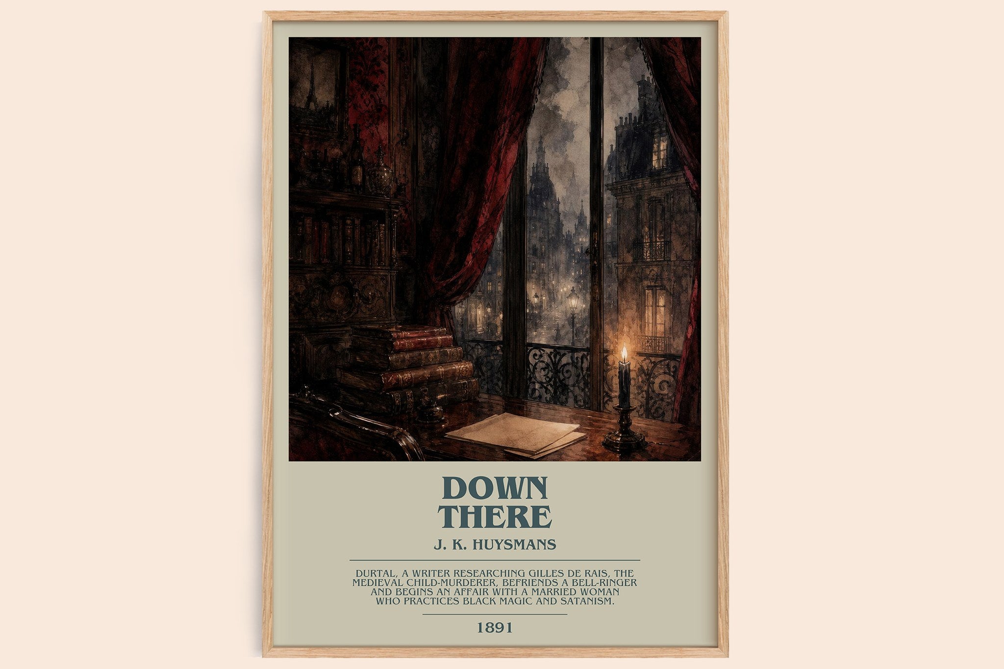 Down There Bookish Wall Art by J. K. Huysmans