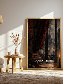 Down There watercolour print in frame leaning in hallway – gothic wall art
