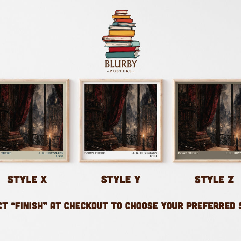 Down There literary print in frame leaning in hallway – gothic wall art