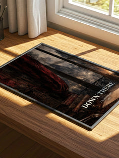 Down There watercolour book poster framed on wall – gothic wall art