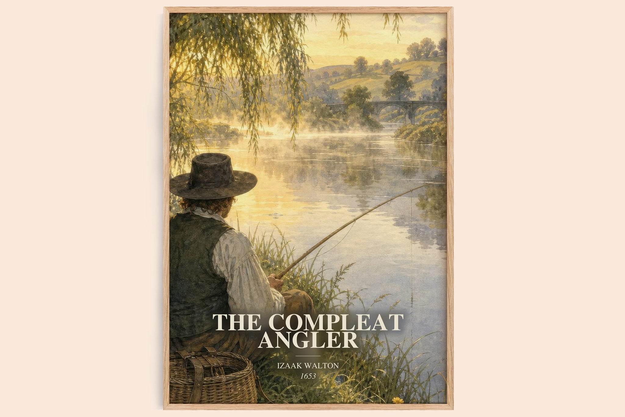 The Compleat Angler Book Watercolour Illustration by Izaak Walton