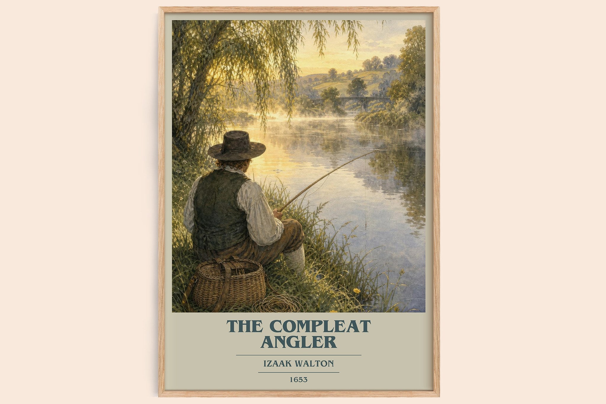 The Compleat Angler Book Cover Poster by Izaak Walton