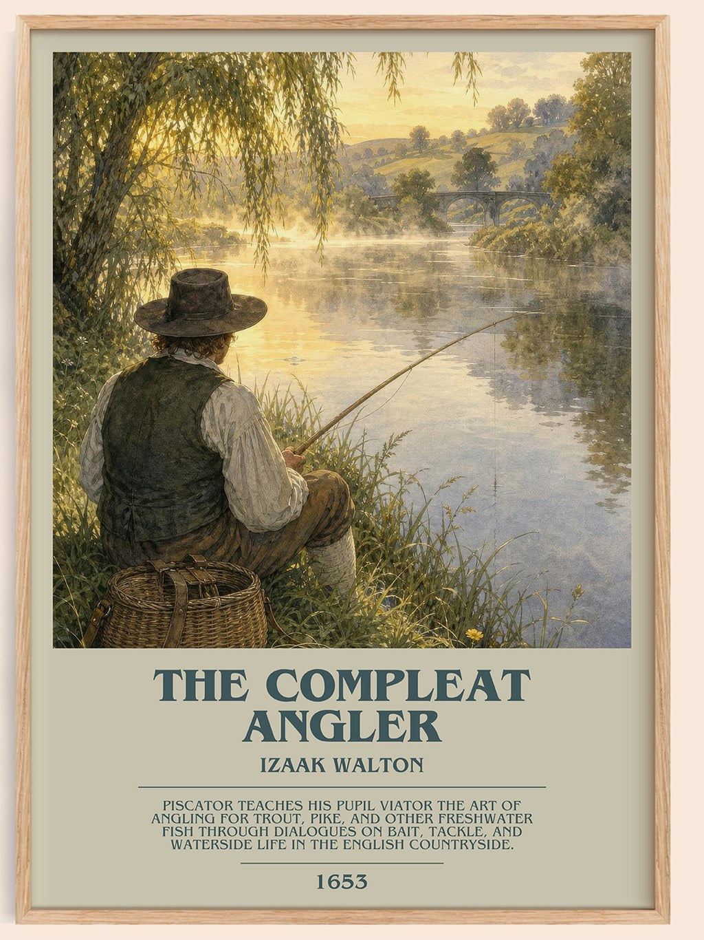 The Compleat Angler Bookish Wall Art by Izaak Walton – framed poster