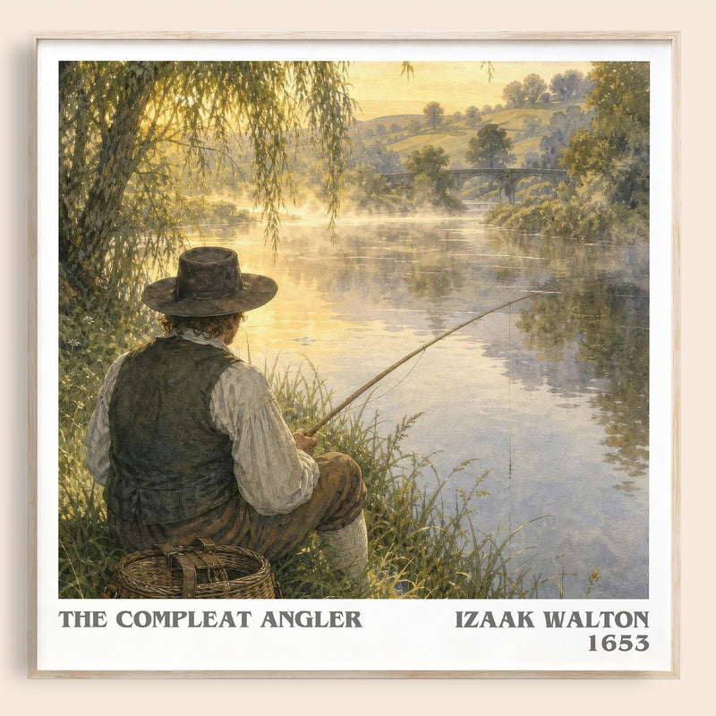 The Compleat Angler literary book poster by Izaak Walton – framed literary art print