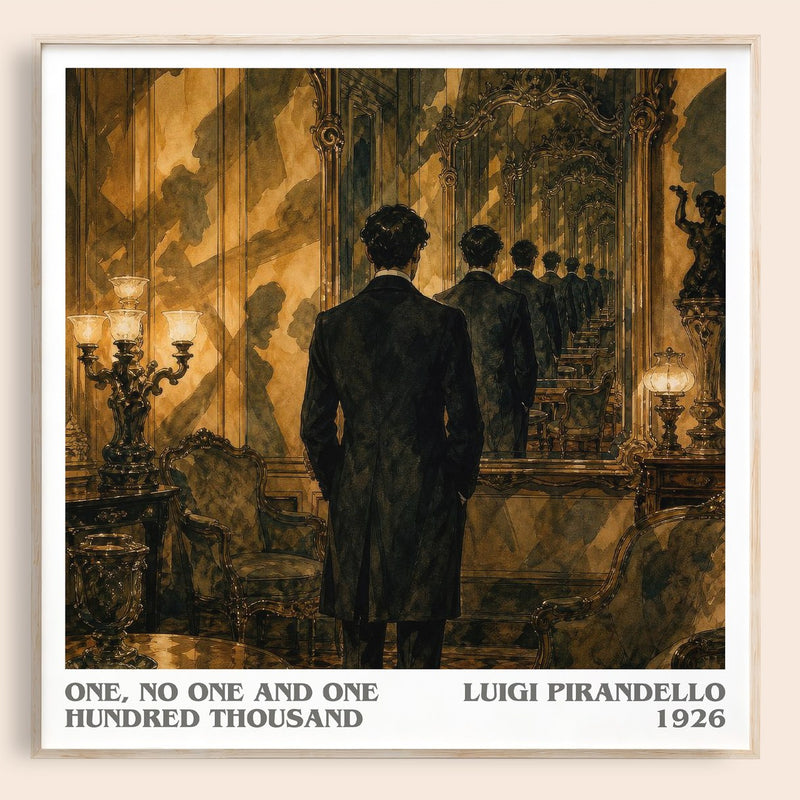 One, No One and One Hundred Thousand literary book poster by Luigi Pirandello – framed literary art print