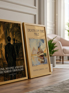 One, No One and One Hundred Thousand watercolour print framed by window – literary home decor