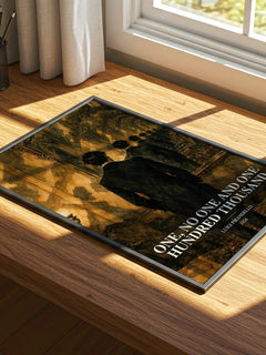 One, No One and One Hundred Thousand watercolour book poster framed on wall – literary fiction wall art