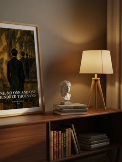 One, No One and One Hundred Thousand watercolour print on bookshelf – Luigi Pirandello fan gift