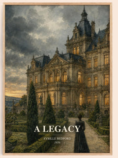 A Legacy watercolour book poster by Sybille Bedford – framed literary art print