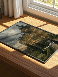 A Legacy watercolour book poster framed on wall – literary fiction wall art