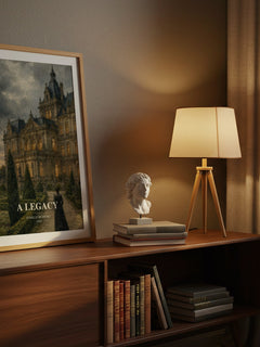 A Legacy watercolour print on bookshelf – Sybille Bedford fan gift