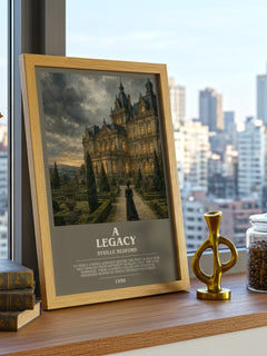 A Legacy Bookish Wall Art by Sybille Bedford – framed print on a city-view windowsill