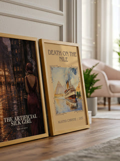 The Artificial Silk Girl watercolour print framed by window – literary home decor